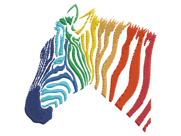 Colorful Zebra Embroidery for Personalized Gifts