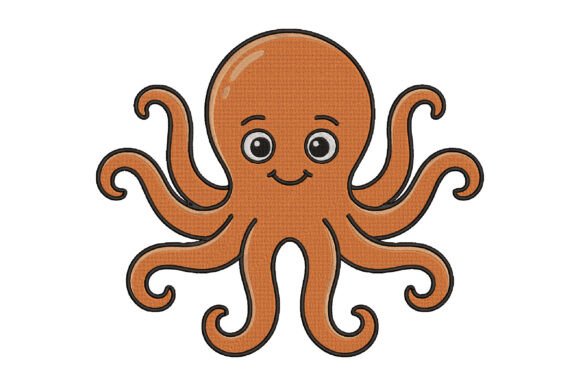 Cute Octopus Embroidery Design