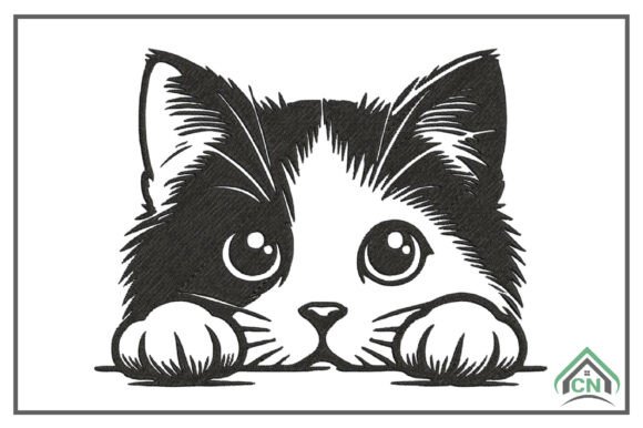 Cute Peeking Cat Embroidery Design Review