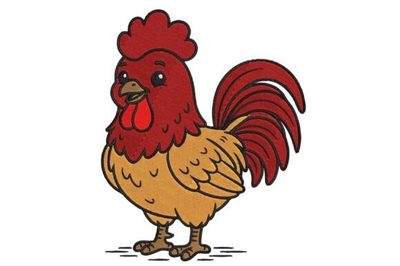Cute Rooster Embroidery Design