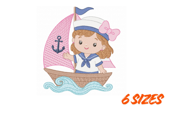 Cute Sailor Girl Embroidery Design: A Seasonal Charm for Holiday Creations