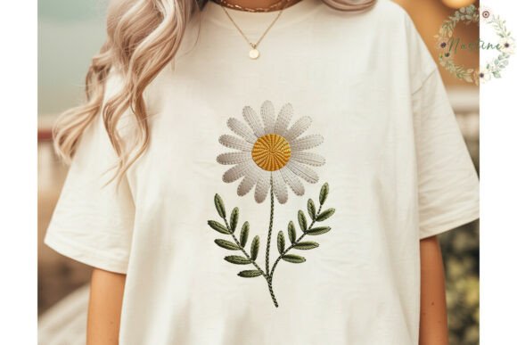 Delicate Daisy Embroidery PNG Clipart for Seasonal Creations