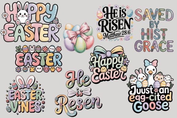 Embroidery Easter Png Bundle: A Colorful Addition for Seasonal Creations