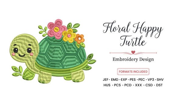Floral Happy Turtle Embroidery Design Review