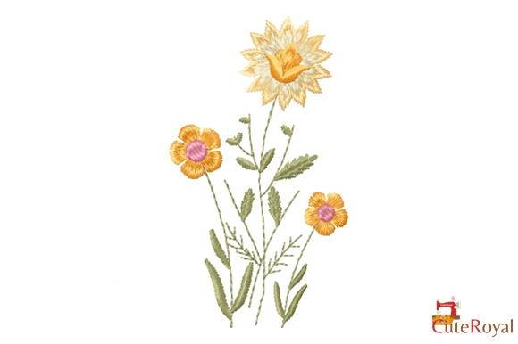 Golden Meadow Flower Trio Embroidery Review