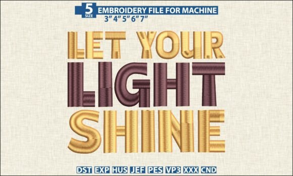 Let Your Light Shine Embroidery Design for Creative Sellers