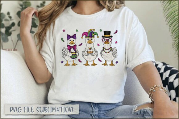 Mardi Gras Ducks Preppy Embroidery PNG: A Seller’s Perspective