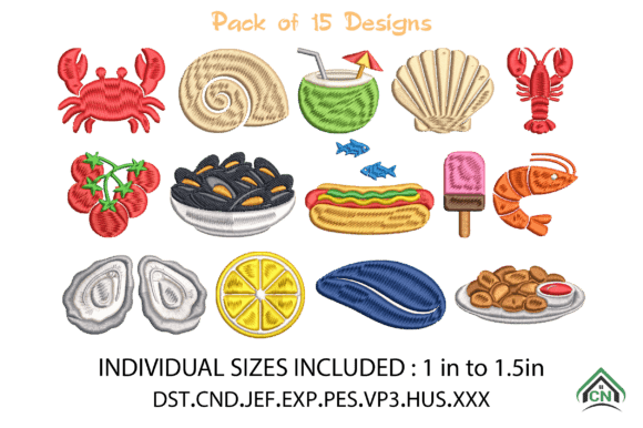 Summer Seafood Embroidery Design Bundle Review for Business Use