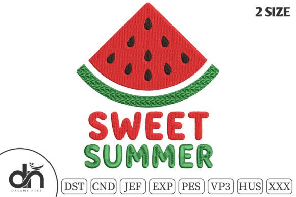 Sweet Summer Watermelon Embroidery