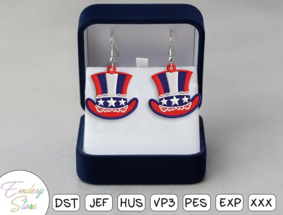 Uncle Sam Hat Earrings Embroidery Design Review for Boutique Sweatshirts