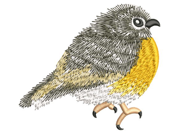 Yellow Songbird Embroidery Design